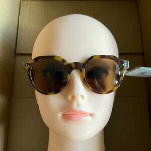 Caliblue Round Tortoise Shell Sunglasses Brown Black